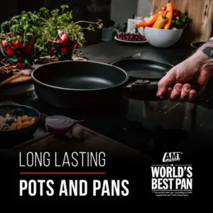 AMT braise pan and frying pan on a hob.